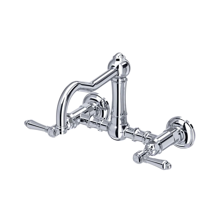 Classic Elegance 7" Polished Nickel Wall-Mounted Kitchen Faucet
