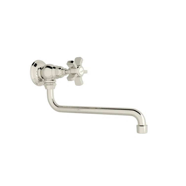 Elegant Polished Nickel Traditional Wall-Mounted Pot Filler