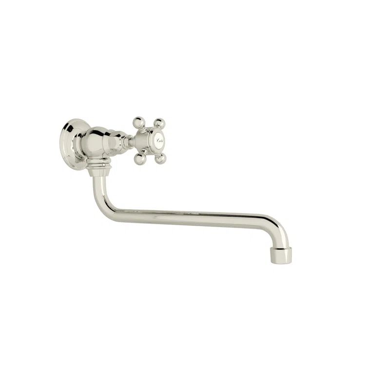 Polished Nickel Wall-Mounted Brass Pot Filler Faucet