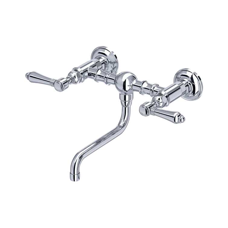 Polished Nickel Wall Mounted Classic Bathroom Faucet