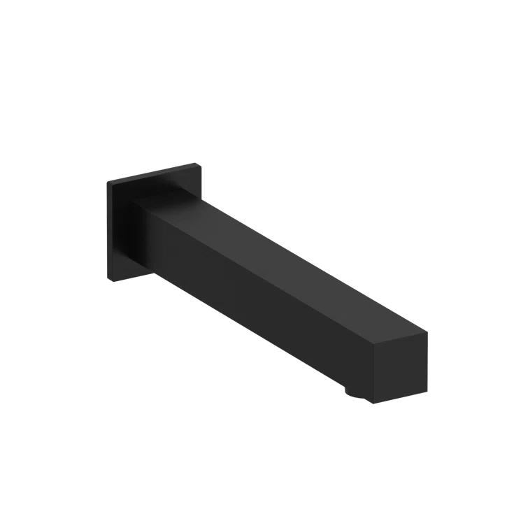 Riobel 885BK Sleek Black Wall Mounted Tub Spout - 8'' Reach