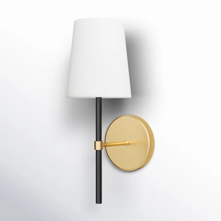 Burnished Brass and White Steel Dimmable Sconce