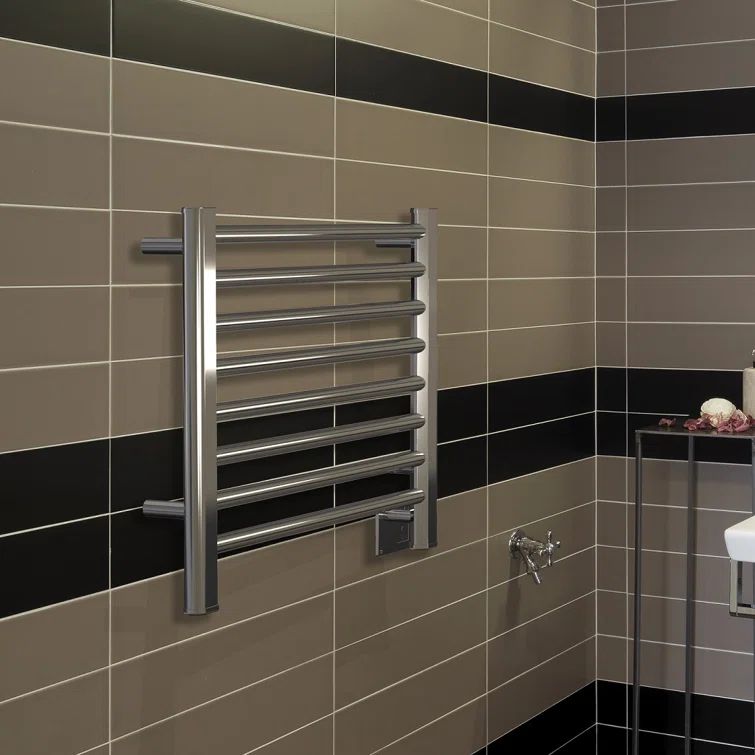 Polished Nickel Modern Wall-Mount Electric Towel Warmer