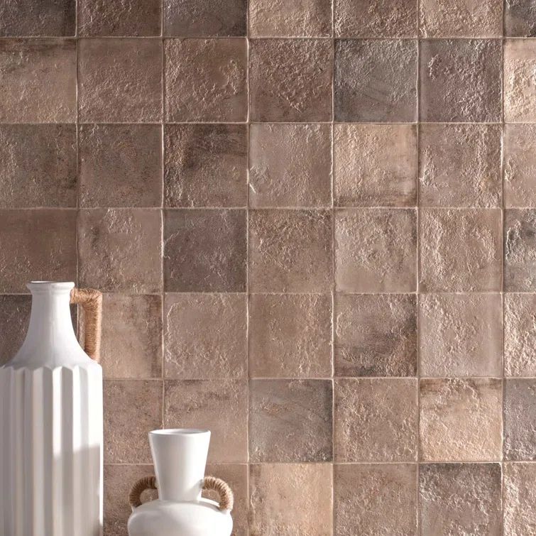Taupe Textured Ceramic Wall Tile for Bathroom and Kitchen
