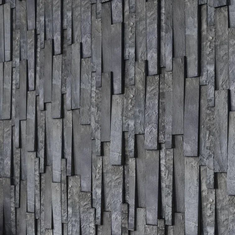 Shadow Black 6x12 Textured Slate Wall Tile