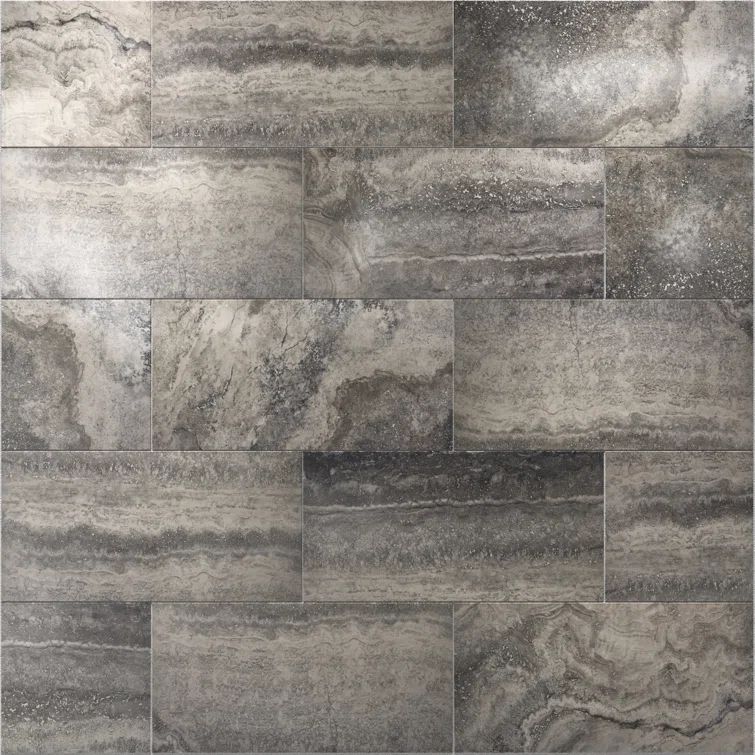Tufo 12x24 Gray Polished Porcelain Wall and Floor Tile
