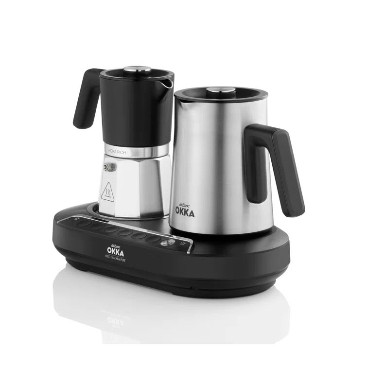 Arzum Okka Copper and Black Turkish Coffee Maker with Milk Frother