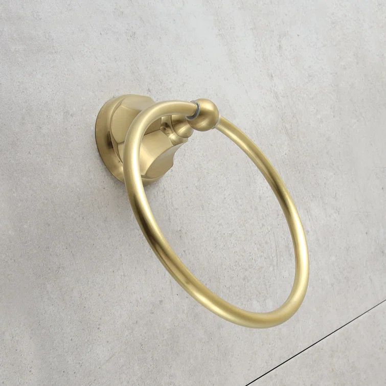 Brushed Brass Wall Mounted Towel Ring
