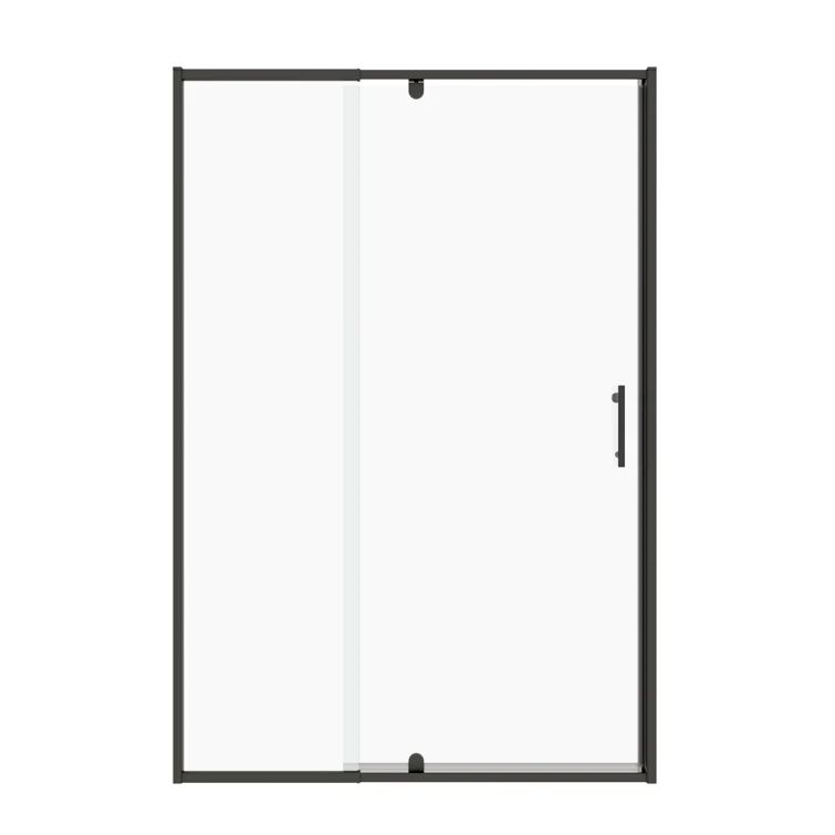 Matte Black 42"x71" Pivot Swing Semi-Frameless Shower Door