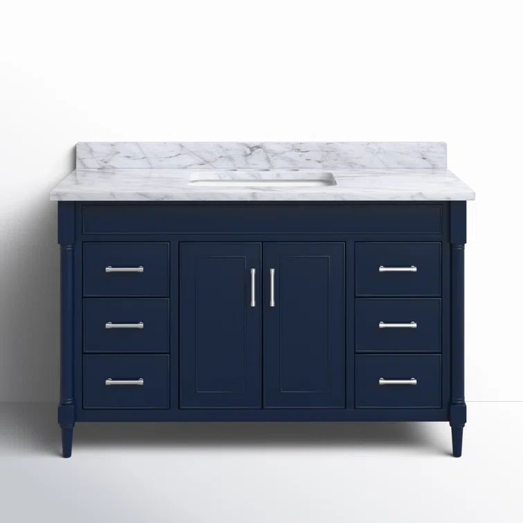 Selene 49'' Navy Blue Freestanding Single Bathroom Vanity