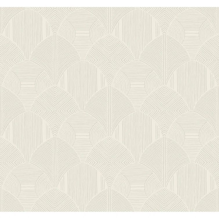 Meyberg Ivory and Silver Geometric Non-Pasted Wallpaper