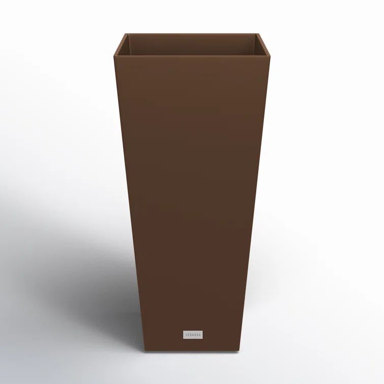 Espresso Square Tall Planter - 30" Modern Outdoor/Indoor Design