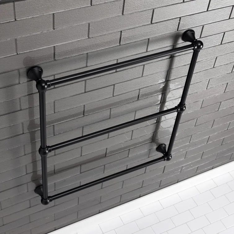 Matte Black 30-Inch Wall Mounted 3-Bar Towel Rack