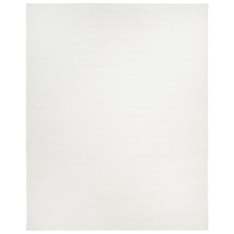 Handwoven Serenity Ivory Wool 8' x 10' Flatweave Area Rug
