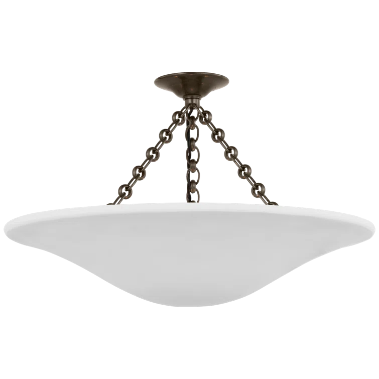 Bronze and White 24" LED Semi Flush Mount Ceiling Light