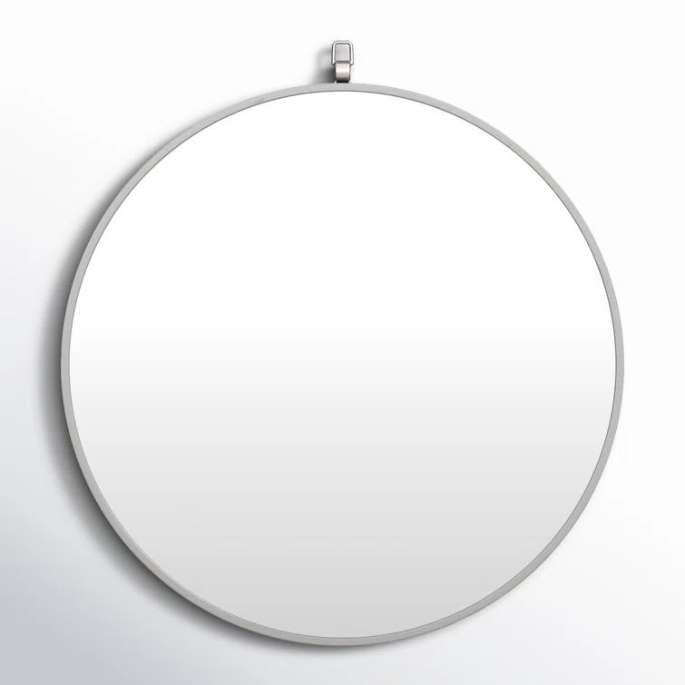 Contemporary Silver Wood Rectangular Wall Mirror 18"