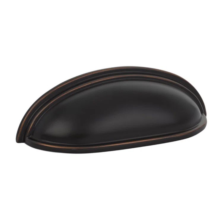 Oil Rubbed Bronze Traditional Cup Cabinet Pull with Mounting Hardware