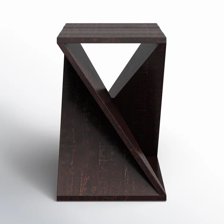 Jasper Espresso 16'' Square Solid Wood & Metal End Table