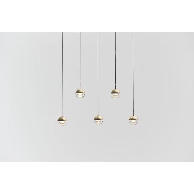 Dora Chic Brass & Glass Linear LED Pendant Light