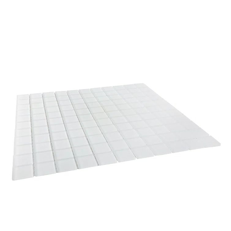 Ice White 1x1 Matte Glass Mosaic Tile Sheet