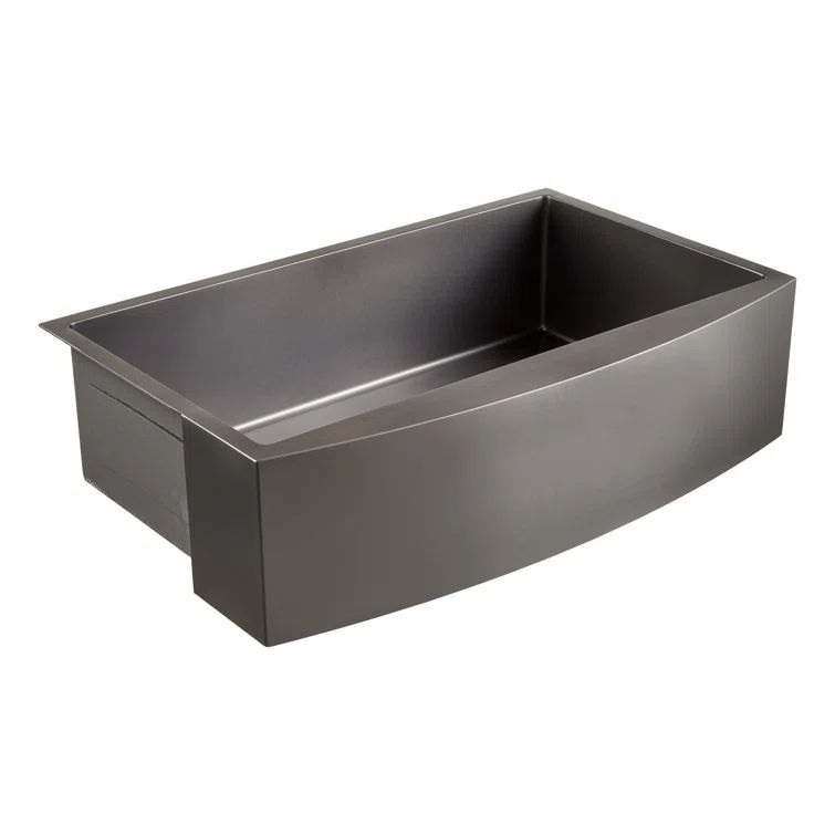 Atlas 33'' Gunmetal Black Stainless Steel Farmhouse Sink