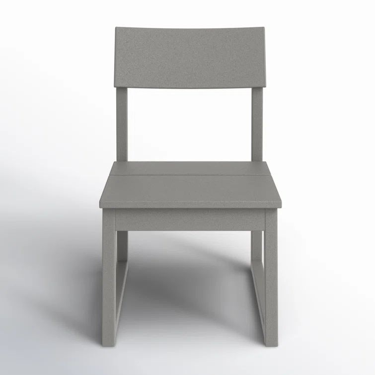 Gray Polypropylene Armless Dining Side Chair