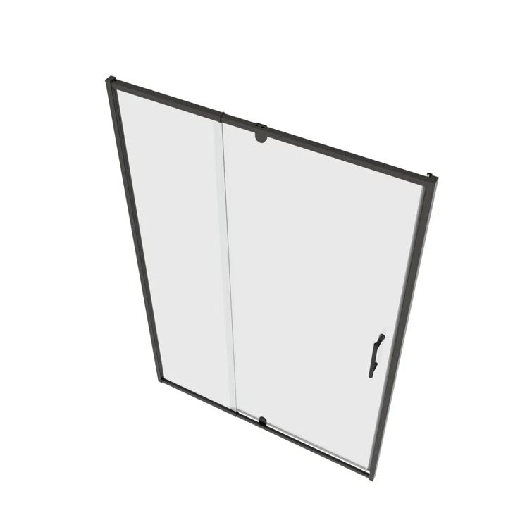 Matte Black 42"x71" Pivot Swing Semi-Frameless Shower Door