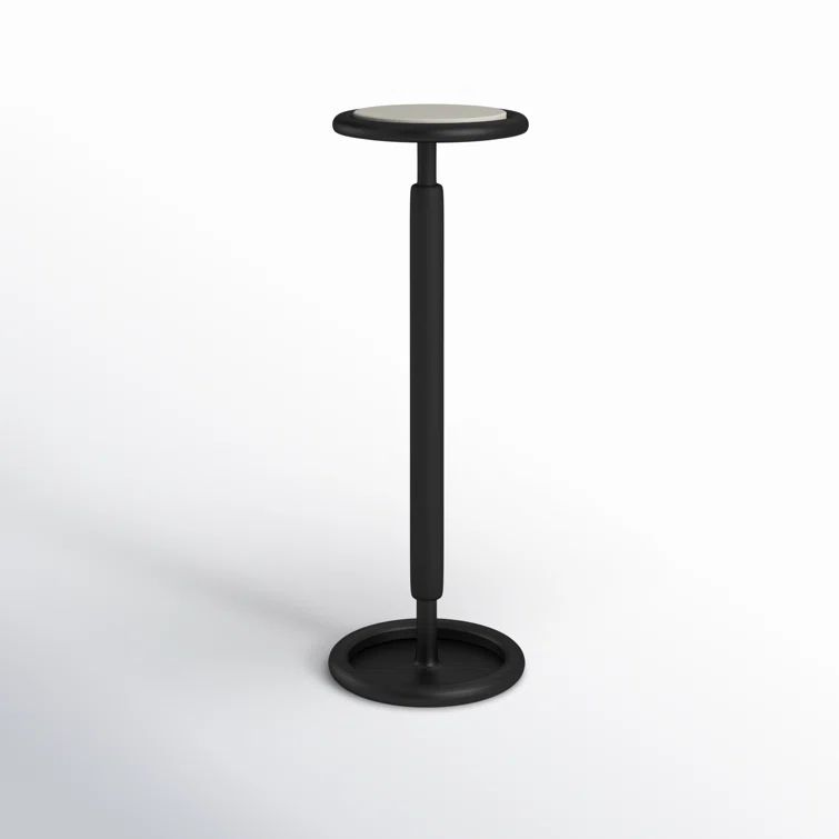 Black Marble and Wood Modern Drink Table