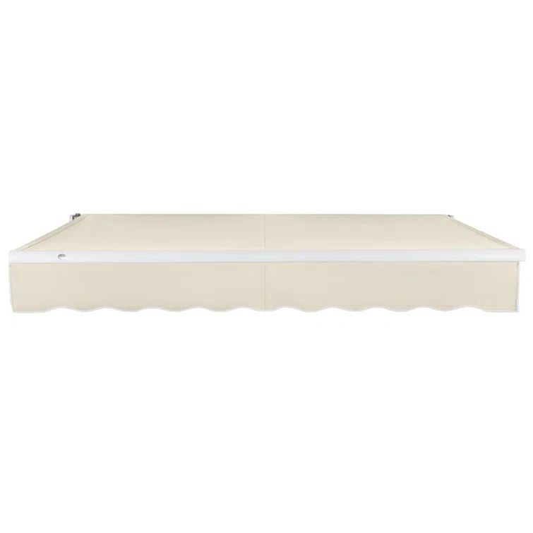 Linen 18' Wide Motorized Retractable Patio Awning with Aluminum Frame