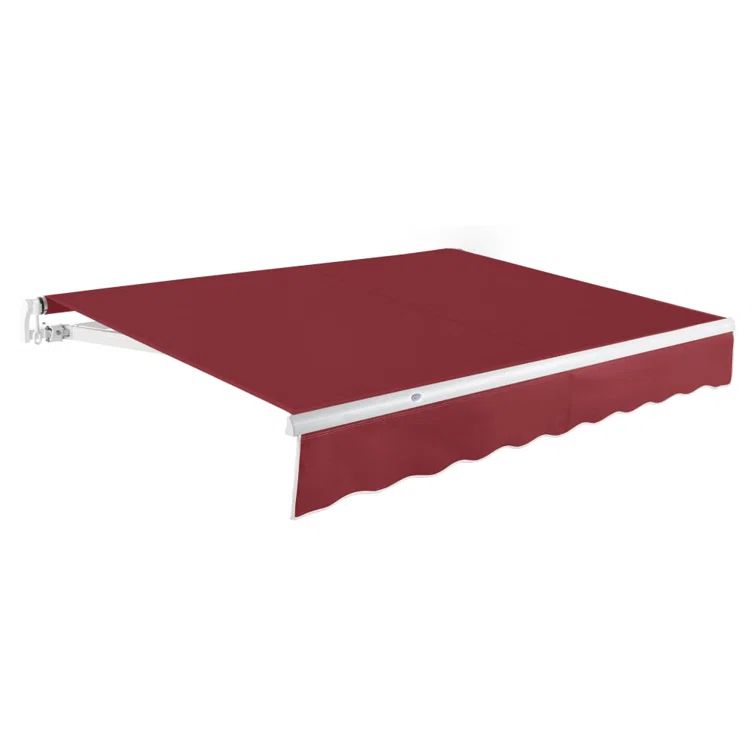 Burgundy Motorized Retractable Awning with Aluminum Frame