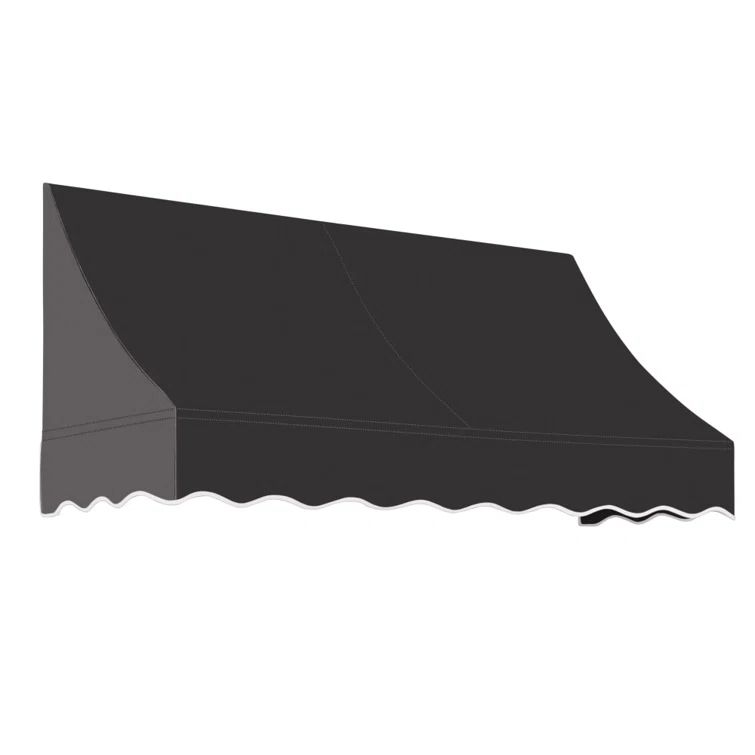 Black Aluminum and Fabric Fixed Window/Door Awning
