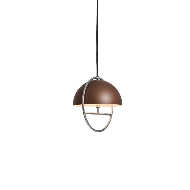 Huan Cocoa and Chrome LED Single Pendant Light