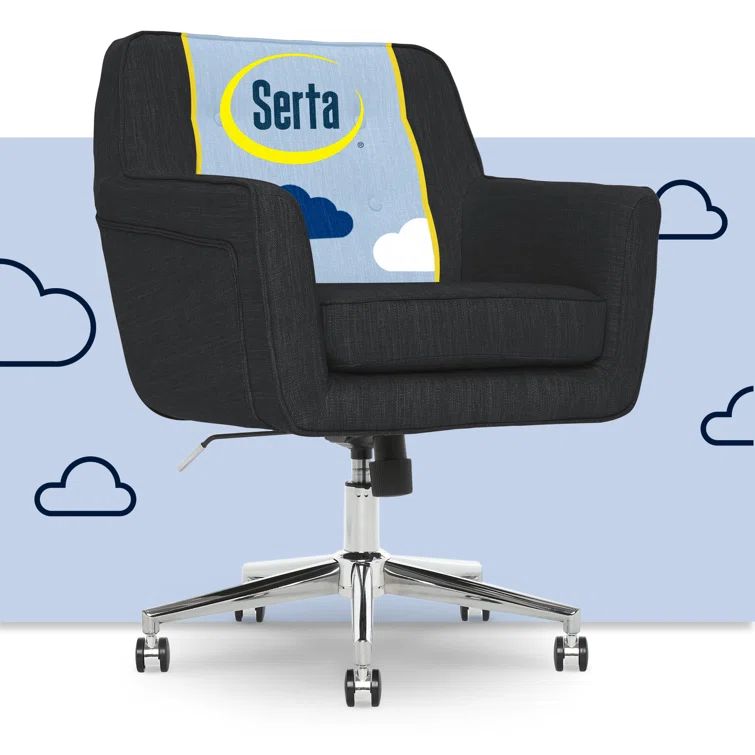 Ashland Charcoal Fabric Mid-Back Swivel Office Chair with Chrome Base