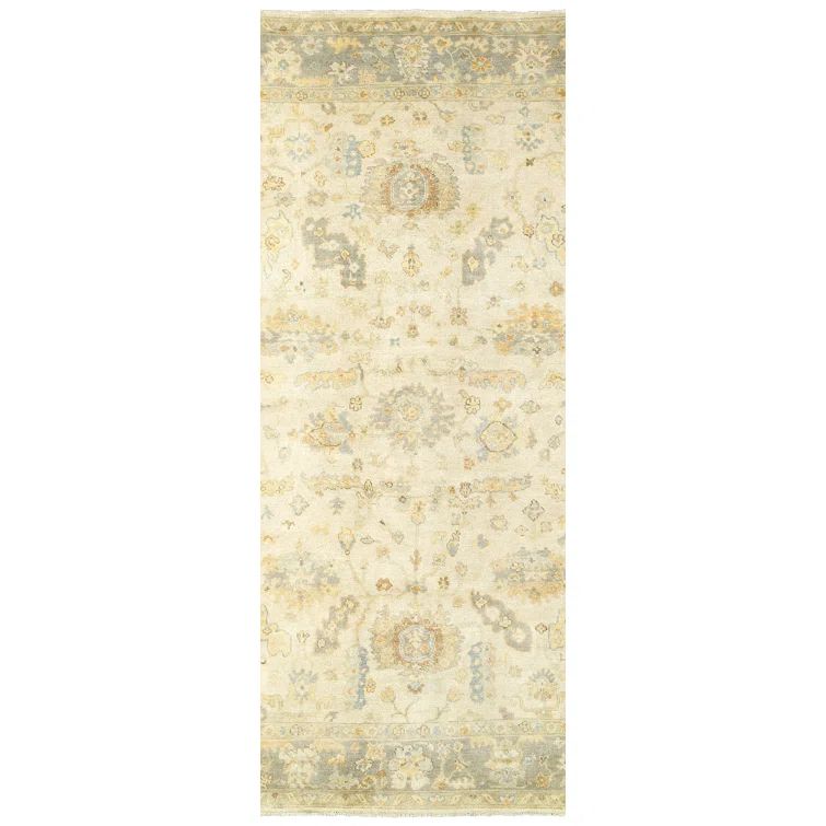Hand-Knotted Woolen Ease Gray 2'6" x 10' Runner Rug