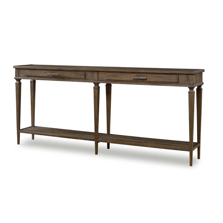 Aiden Brown Rustic Oak Console Table with Storage