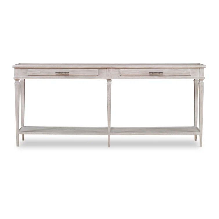 Aiden White Rustic Oak Console Table with Storage