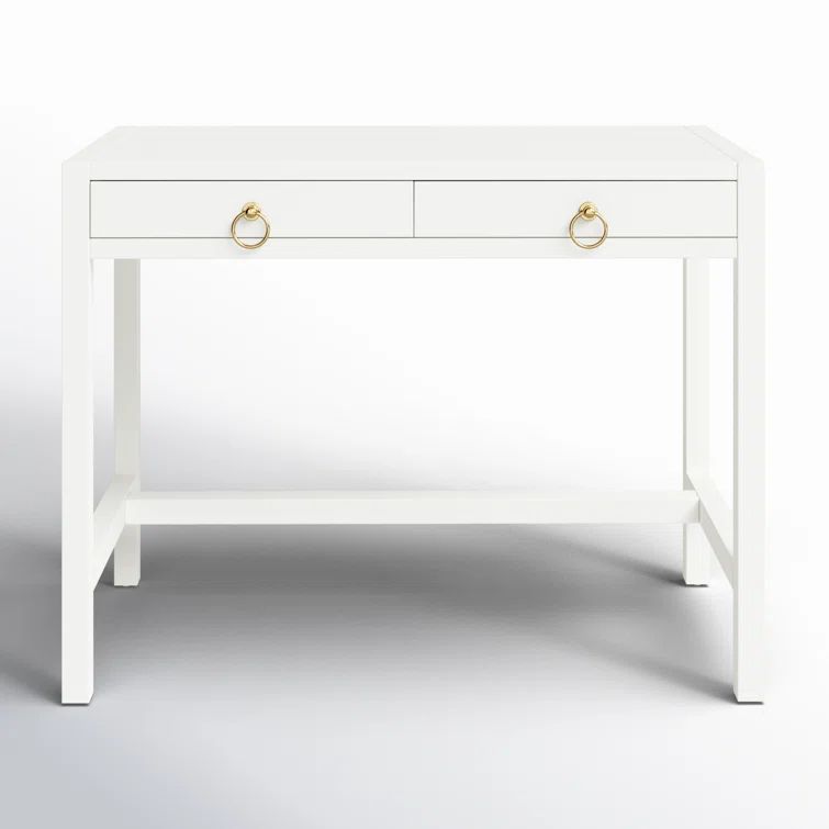 Elin Contemporary White Wood Writing Desk with Drawers
