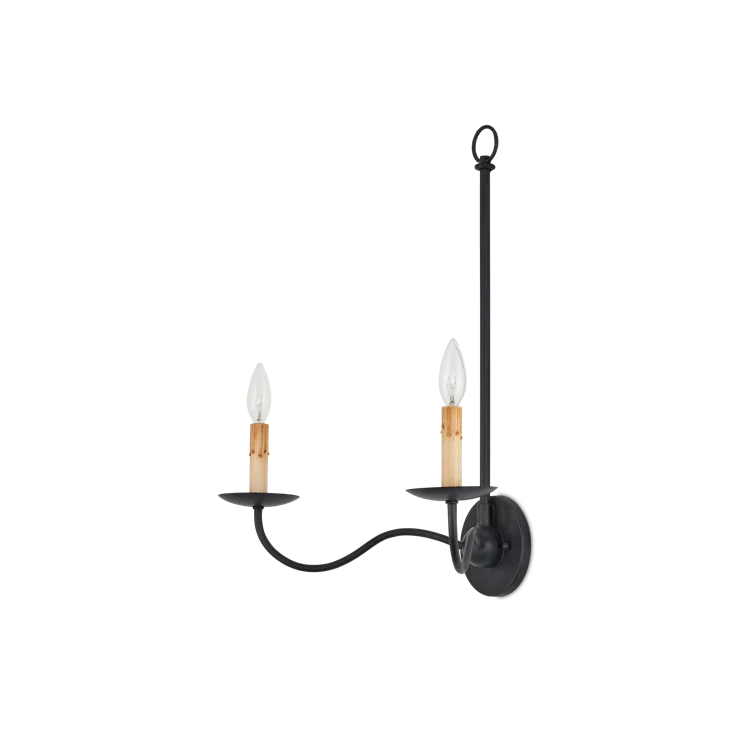 Zanzibar Black Double-Light Dimmable Wall Sconce
