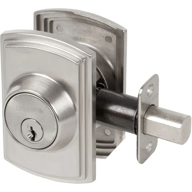 Satin Nickel Single Cylinder Deadbolt with Universal Handing