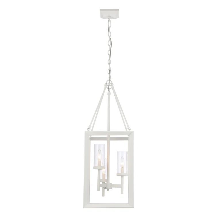 Smyth Natural White Glass 3-Light Pendant Lantern