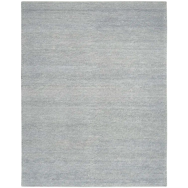 Handmade Denim Wool and Cotton Rectangular Indoor Rug