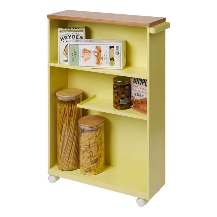 Yellow Pear Slim Rolling Steel Bathroom Utility Cart