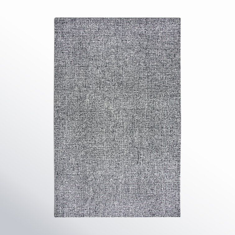 Handmade Black and White Wool Runner Rug 2'6" x 8'
