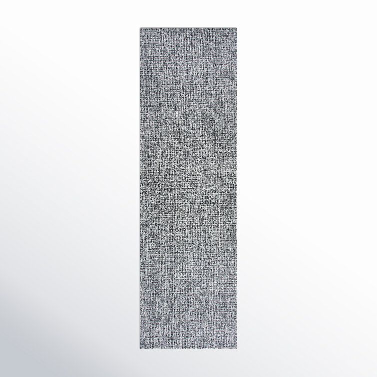 Hand-Tufted Black and White Wool Runner Rug
