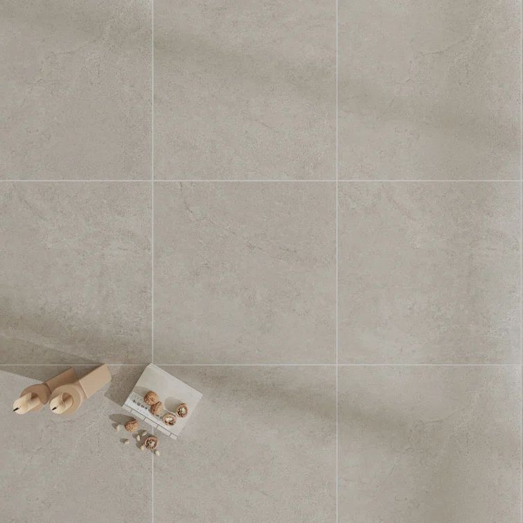Italian Gray Porcelain 24" x 24" Rectified Floor and Wall Tile