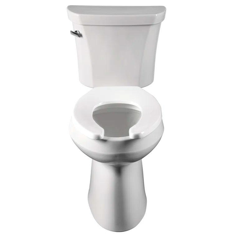 Black Elongated Open Front Plastic Toilet Seat with Stainless Steel Hinges