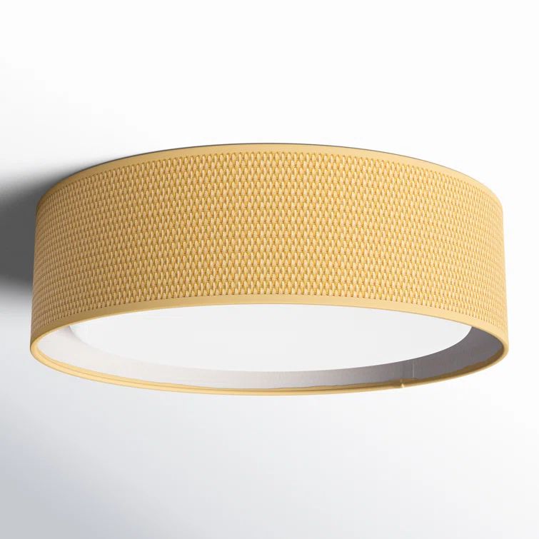 Jessalyn 16" Grass Cloth LED Flush Mount Light