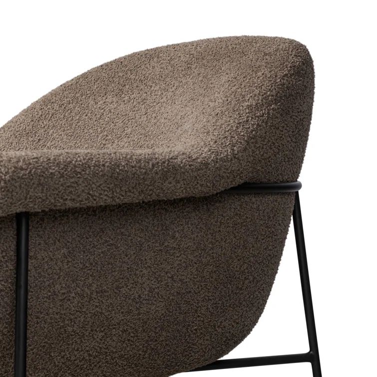 Sheldon Java Polyester Blend Accent Chair with Matte Ebony Metal Frame
