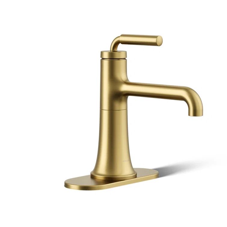 Gold Brass Single-Handle Bathroom Sink Faucet