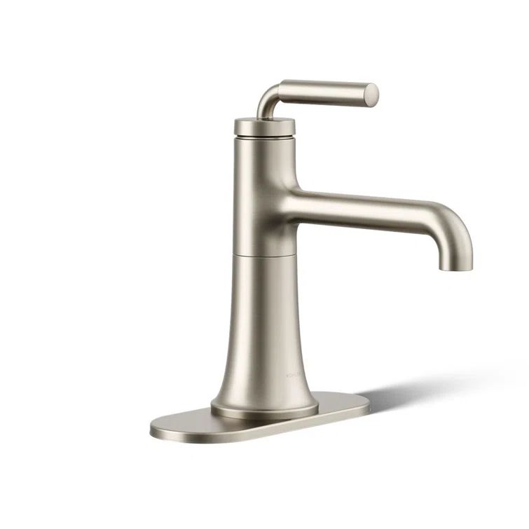 Vibrant Brushed Nickel Single-Handle Bathroom Sink Faucet